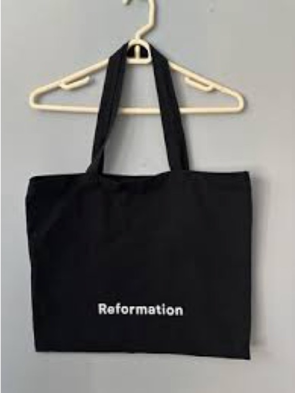 Reformation lightweight black cotton canvas tote bag
